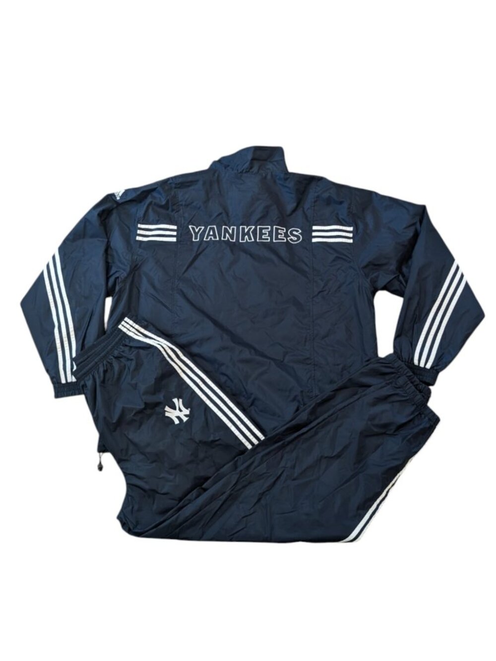 Vintage Y2K New York Yankees Adidas Striped Nylon Two Piece Track Suit XXL XL